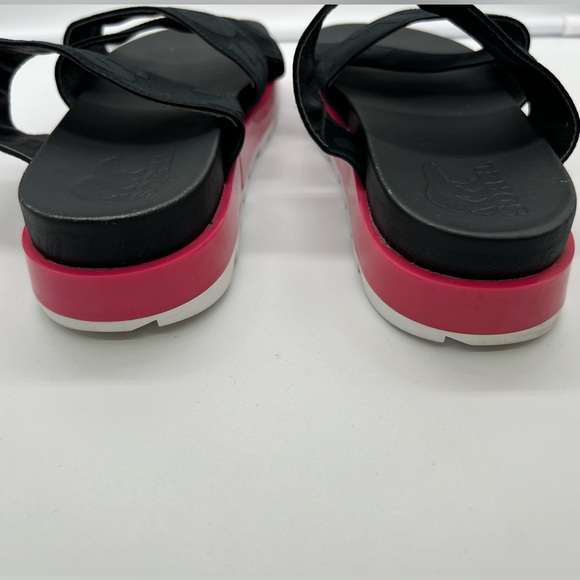 SOREL Roam Black Pink White Sport Slide Flatform Sandals sz 9 - Picture 9 of 11